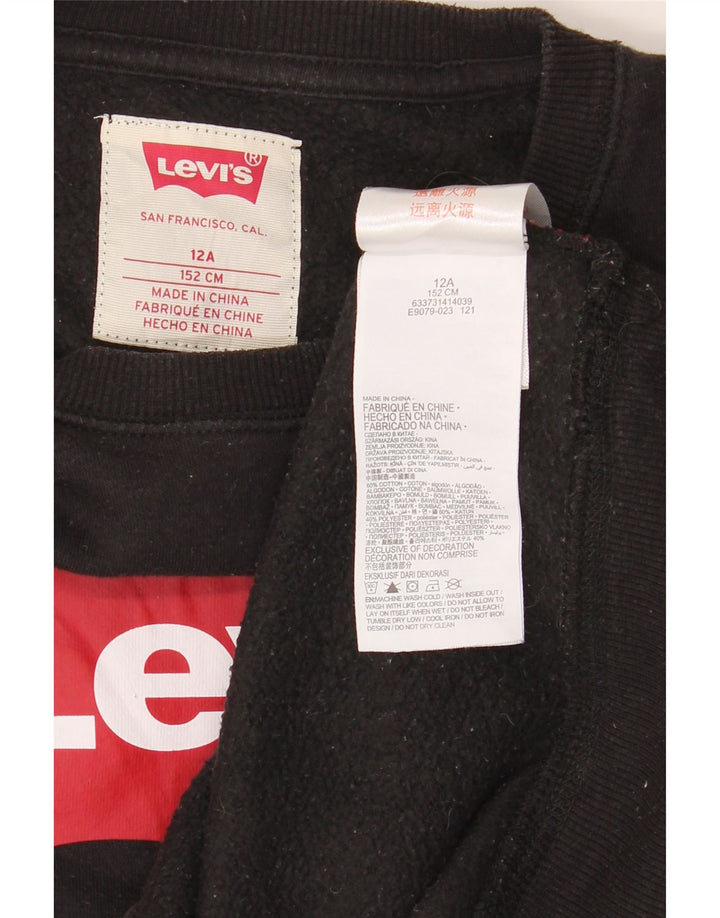 Bluza chłopięca Levi's z grafiką, 11-12 lat, czarna bawełna