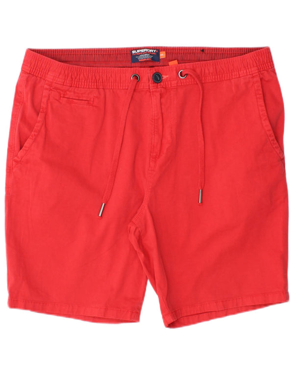 Męskie spodenki Chino SUPERDRY W36, duże, czerwone, bawełniane