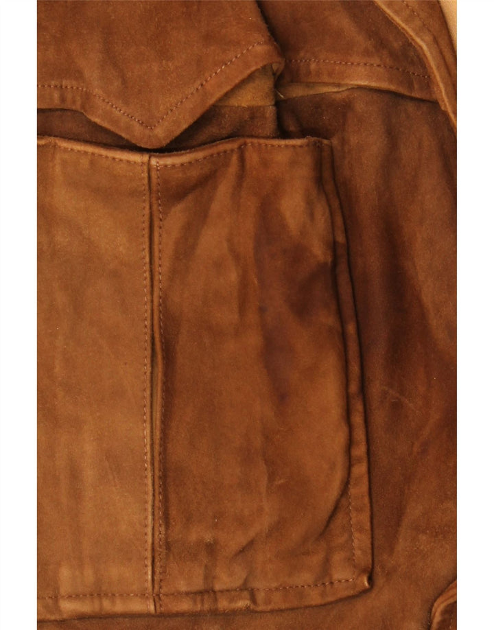 Damska kurtka zamszowa w stylu vintage IT 52 2XL Brązowy zamsz