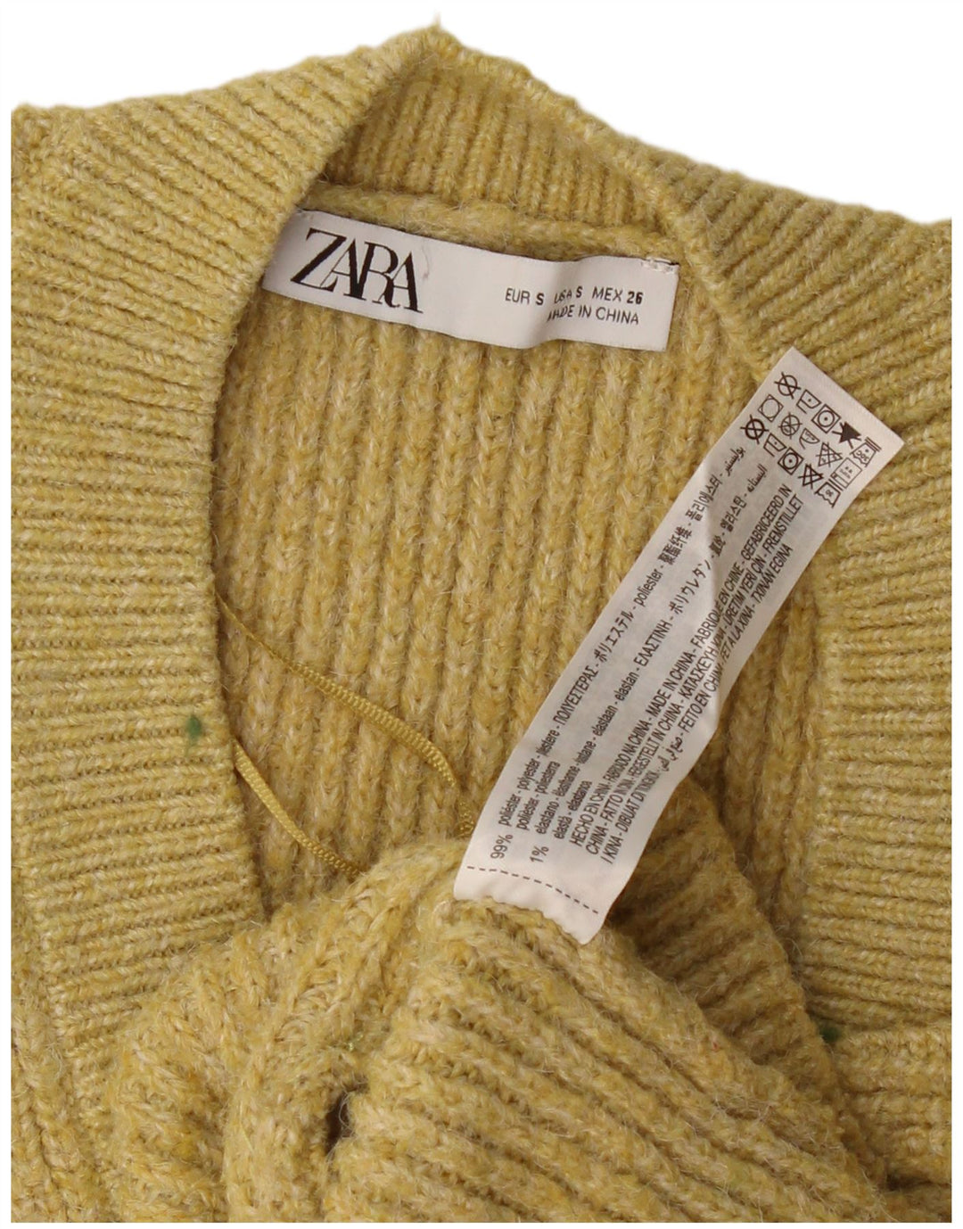 Damski podkoszulek Zara z kamizelką UK 10, mały, żółty poliester