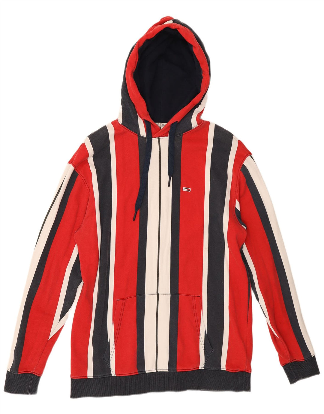 Męski sweter z kapturem Tommy Hilfiger, średniej wielkości, wielobarwny, bawełniany w paski
