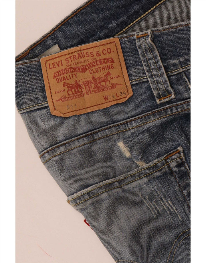 Męskie jeansy Levi's 511 w trudnej sytuacji W33 L34 Niebieskie