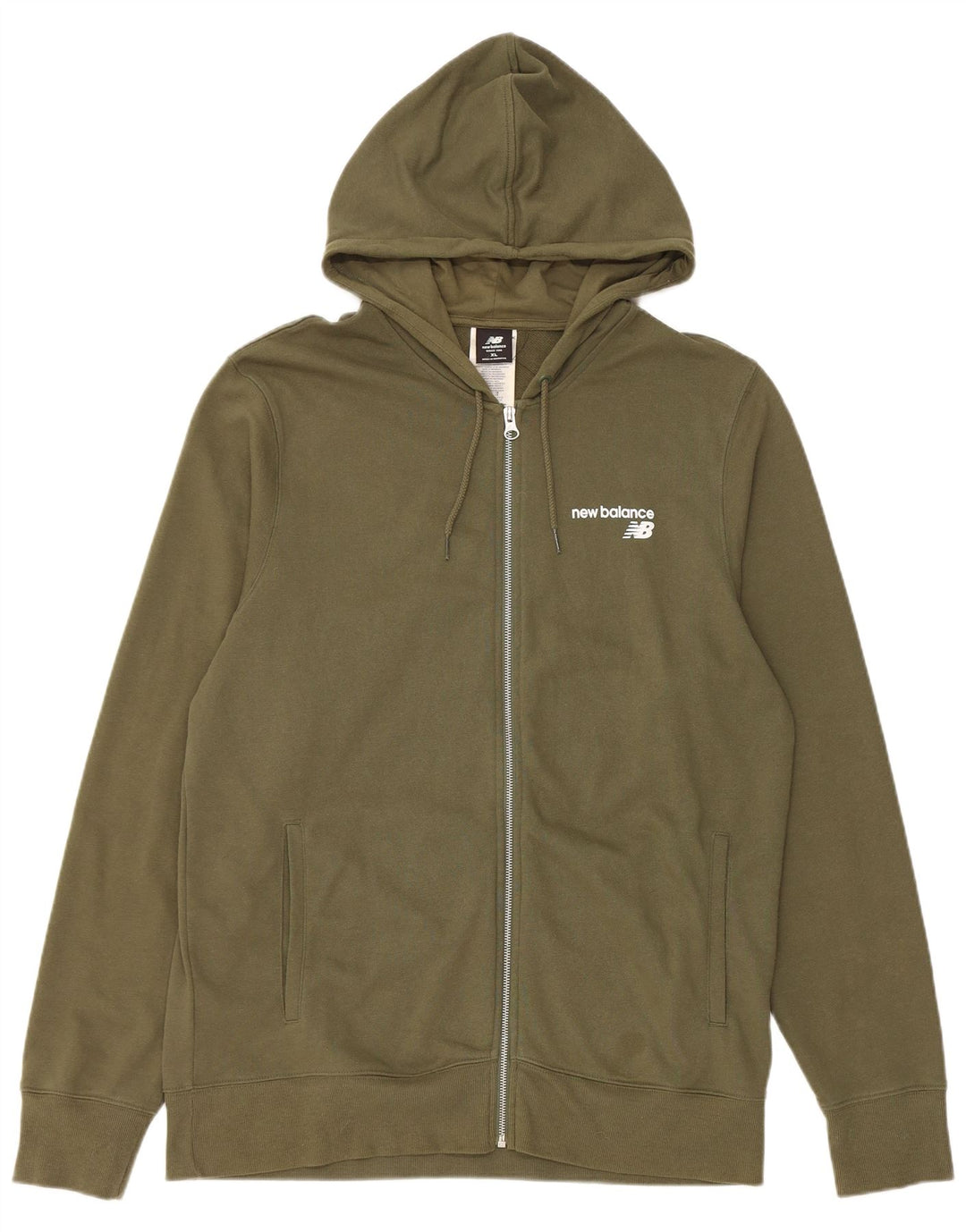 Męski sweter z kapturem i zamkiem NEW BALANCE XL, bawełniany khaki