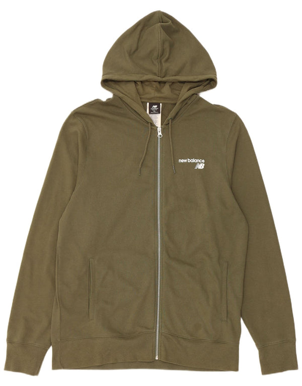 Męski sweter z kapturem i zamkiem NEW BALANCE XL, bawełniany khaki