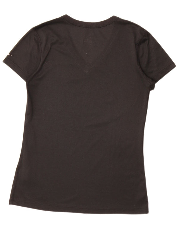 Damska koszulka z grafiką Nike Dri Fit Top UK 10, mała, czarna, poliester