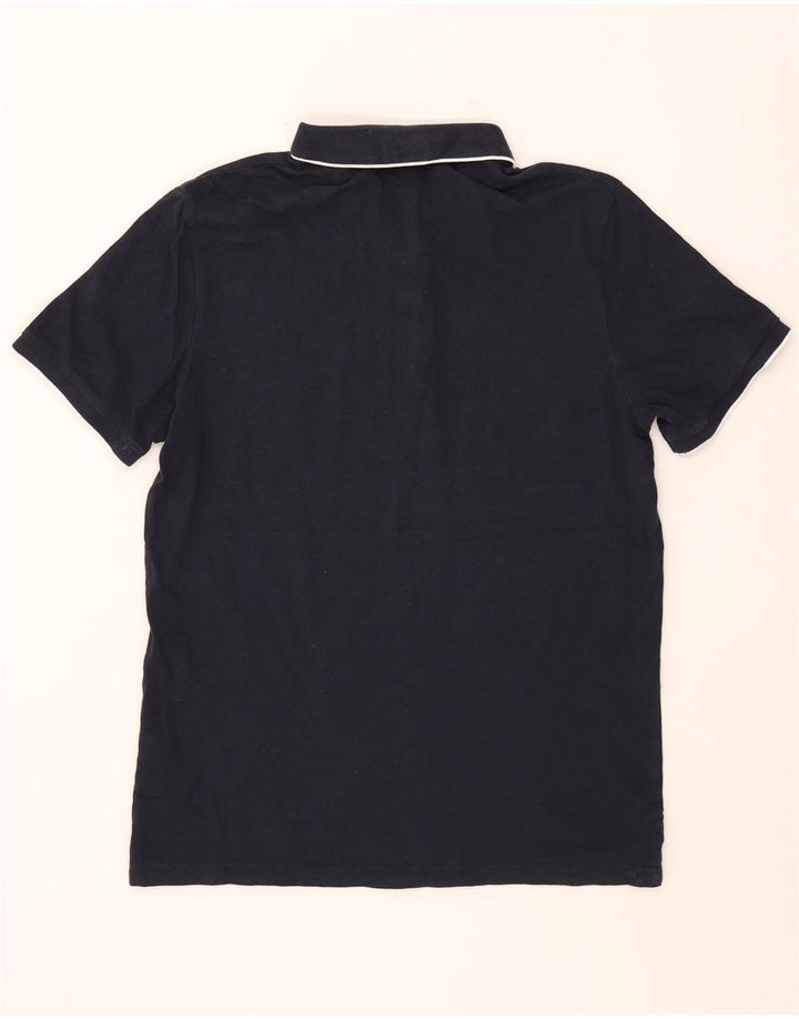 Męska koszulka polo JACK & JONES z grafiką, duża, granatowa, bawełniana