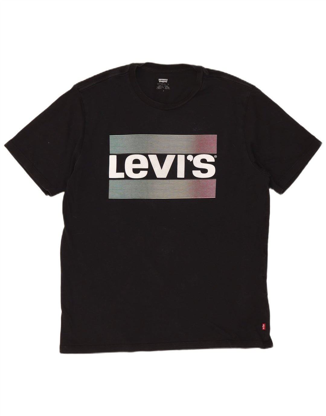 Męska koszulka z grafiką Levi's, średnia czarna bawełna