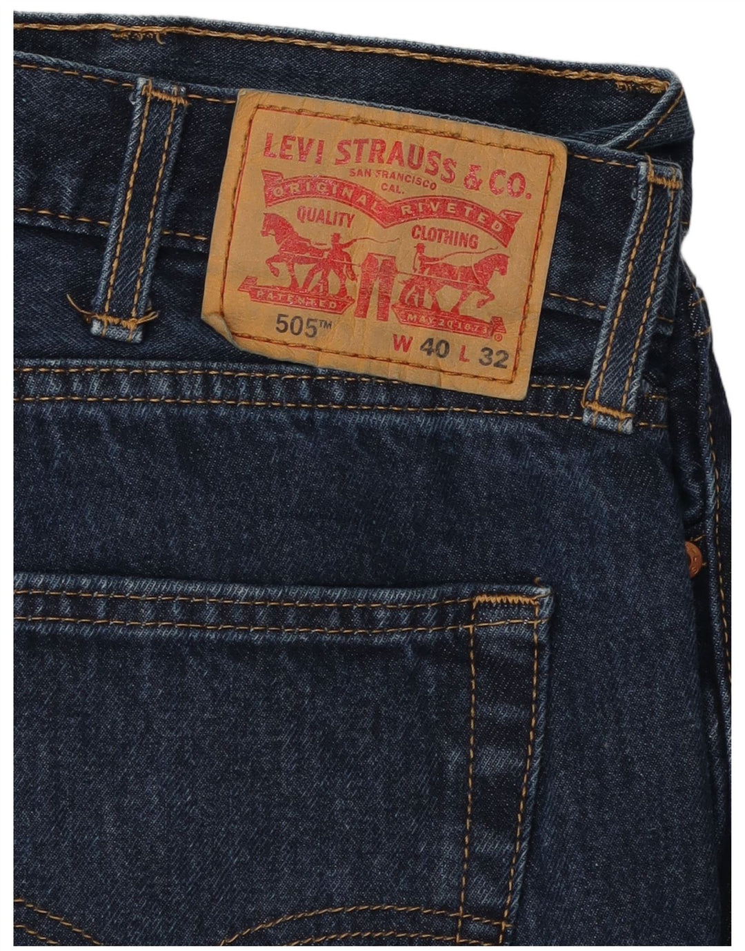 Męskie dżinsy Levi's 505 Straight W40 L30 Granatowa bawełna