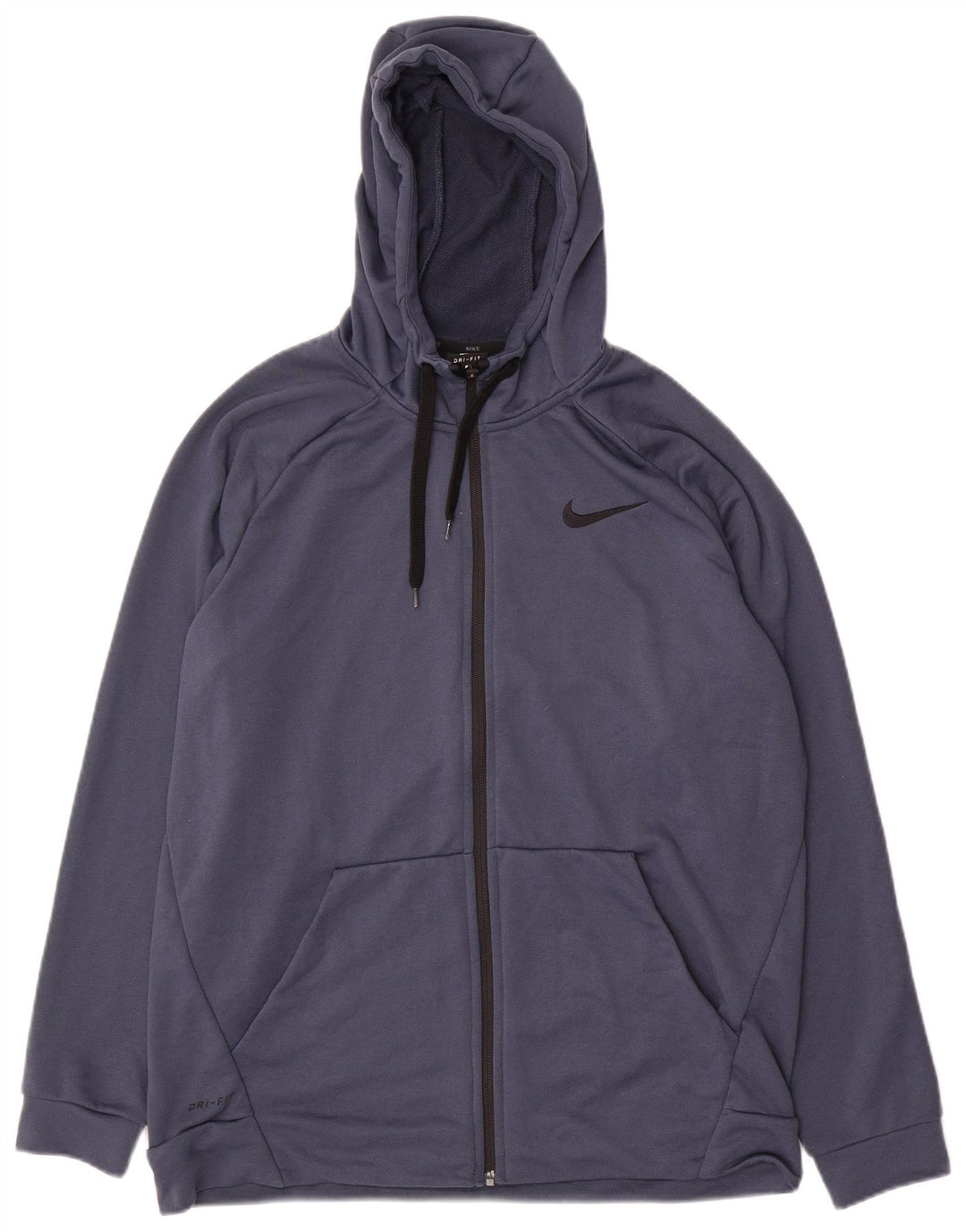 Męski sweter z kapturem i zamkiem błyskawicznym Nike Dri Fit, duży, granatowy
