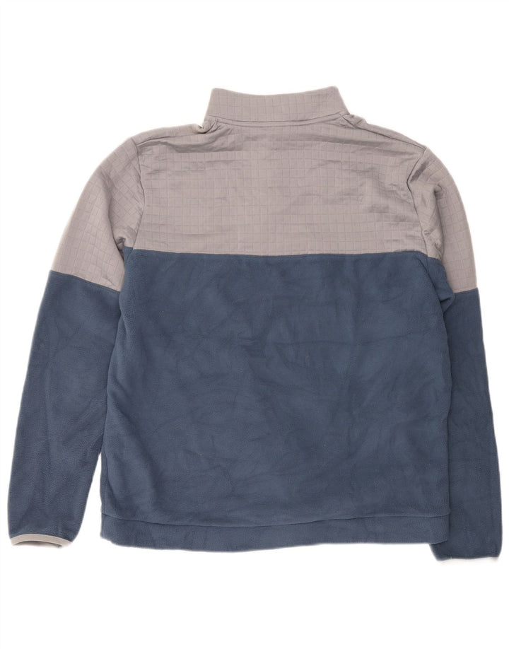 Męski sweter Adidas z zamkiem błyskawicznym i dużym granatowym poliestrem