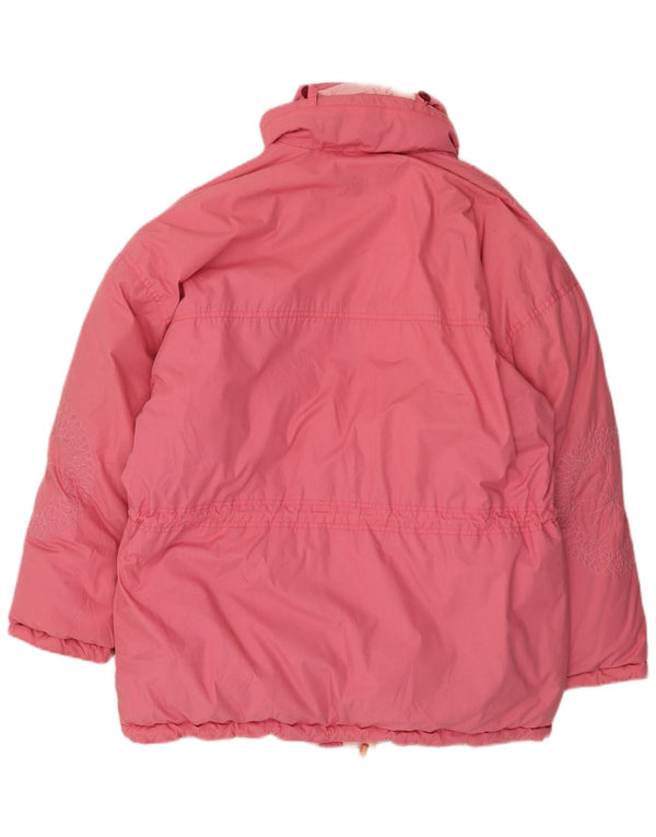 Damska kurtka Diadora z grafiką, oversize, wyściełana UK 10, mały, różowy poliester