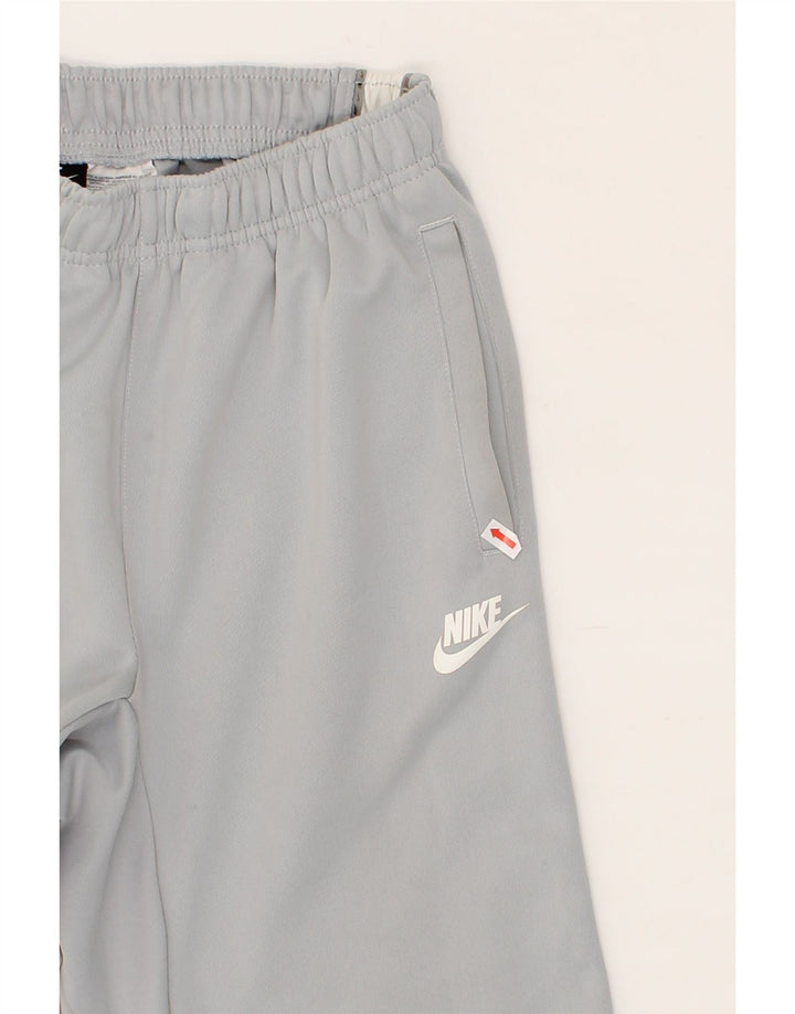 Męskie spodnie dresowe NIKE Joggery, małe, szare, z blokami kolorów, z poliestru