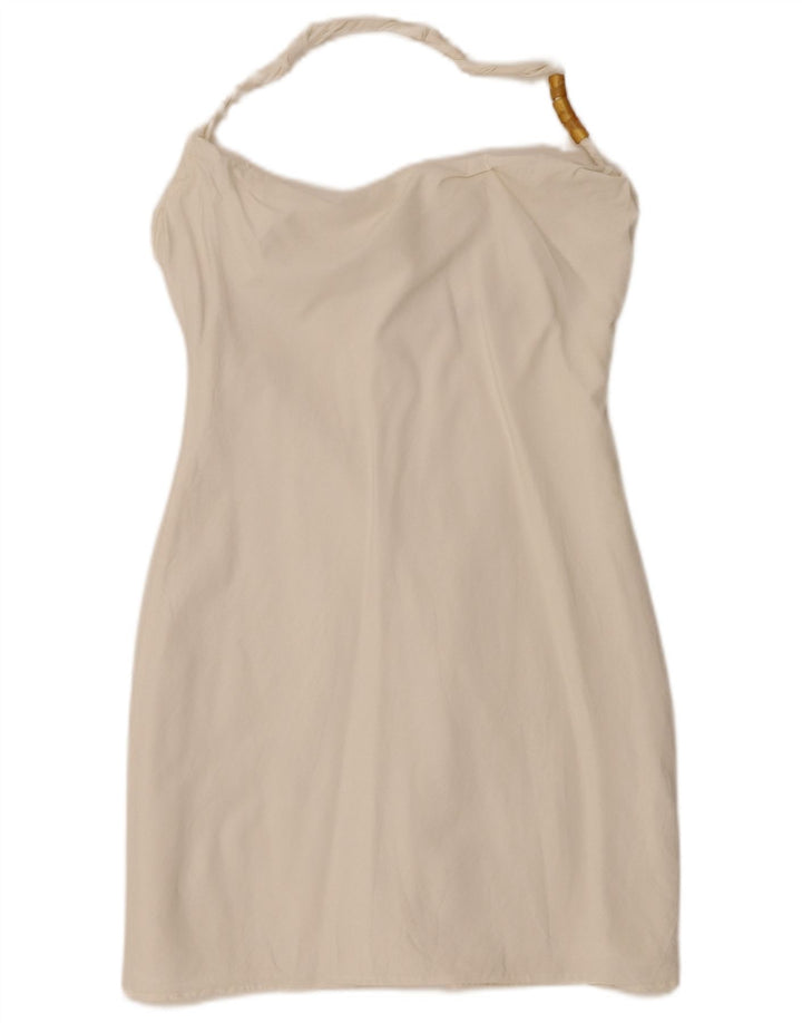 Sukienka damska Zara Mini Halter UK 14, duża, biała wiskoza