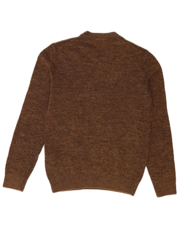 Damski sweter z okrągłym dekoltem Trussardi Jeans UK 14, duży, brązowy, nakrapiany
