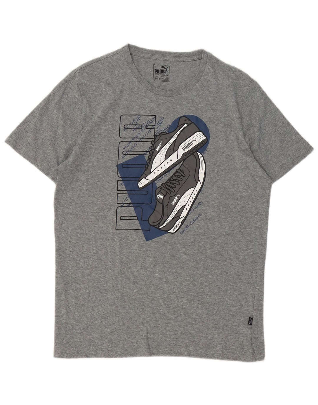 Męski T-shirt z grafiką Puma, średni szary, nakrapiany