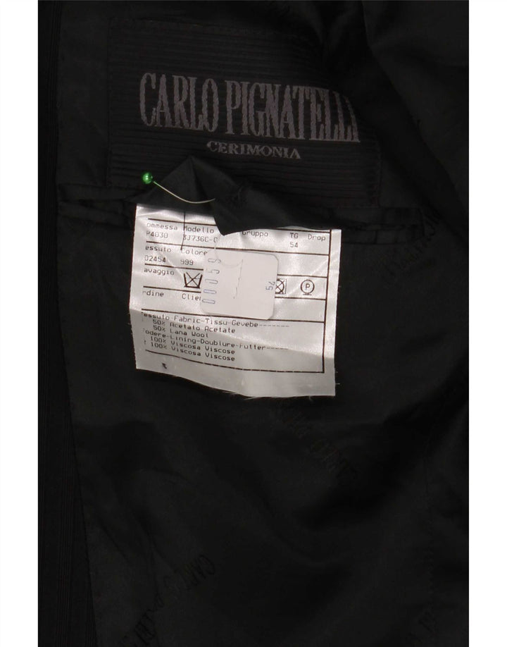 Męska marynarka zapinana na 2 guziki Carlo Pignatelli IT 54 2XL w czarne prążki