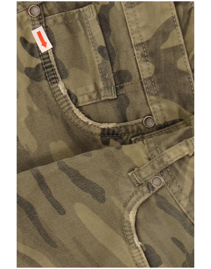 Damskie spodenki codzienne Benetton IT 46 Large W32 Khaki, bawełna w kamuflażu