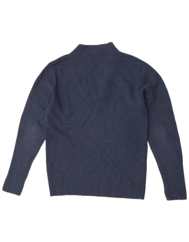 Cos Męski sweter zapinany na guziki, średni granatowy wełniany