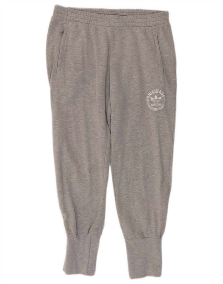 Damskie spodnie dresowe ADIDAS Graphic Joggers EU 42, duże, szare nakrapiane