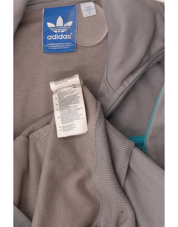 Adidas Męska bluza dresowa, mała, szara, bawełniana z blokami kolorów