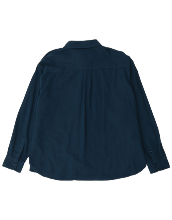 Crew Clothing Damska koszula o swobodnym kroju UK 16, duża, niebieska, bawełniana