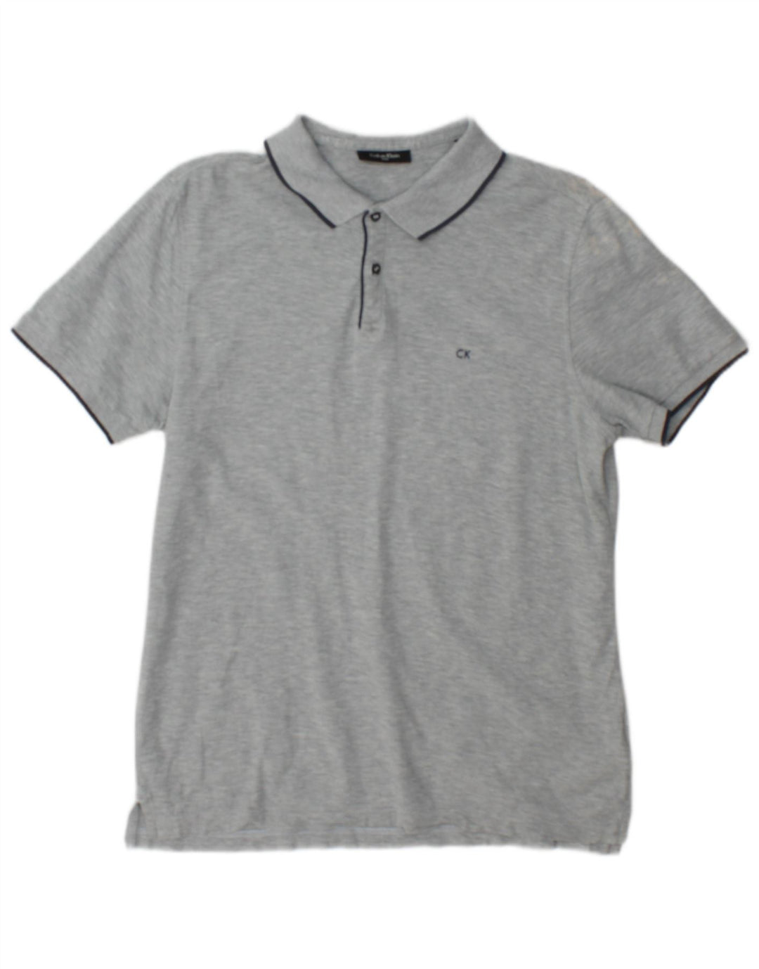 Męska koszulka polo Calvin Klein, mała, szara, bawełniana w plamki