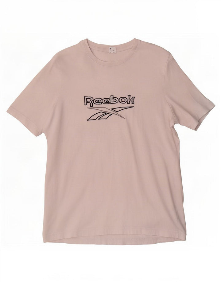 Męski T-shirt Reebok z grafiką, mały, biały, bawełniany