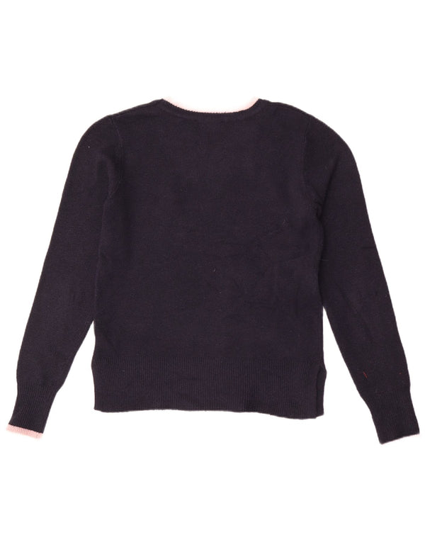 Damski sweter Oasis z graficznym dekoltem w łódkę, UK 12, średni granatowy