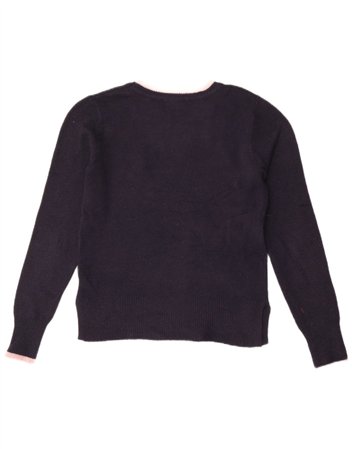 Damski sweter Oasis z graficznym dekoltem w łódkę, UK 12, średni granatowy