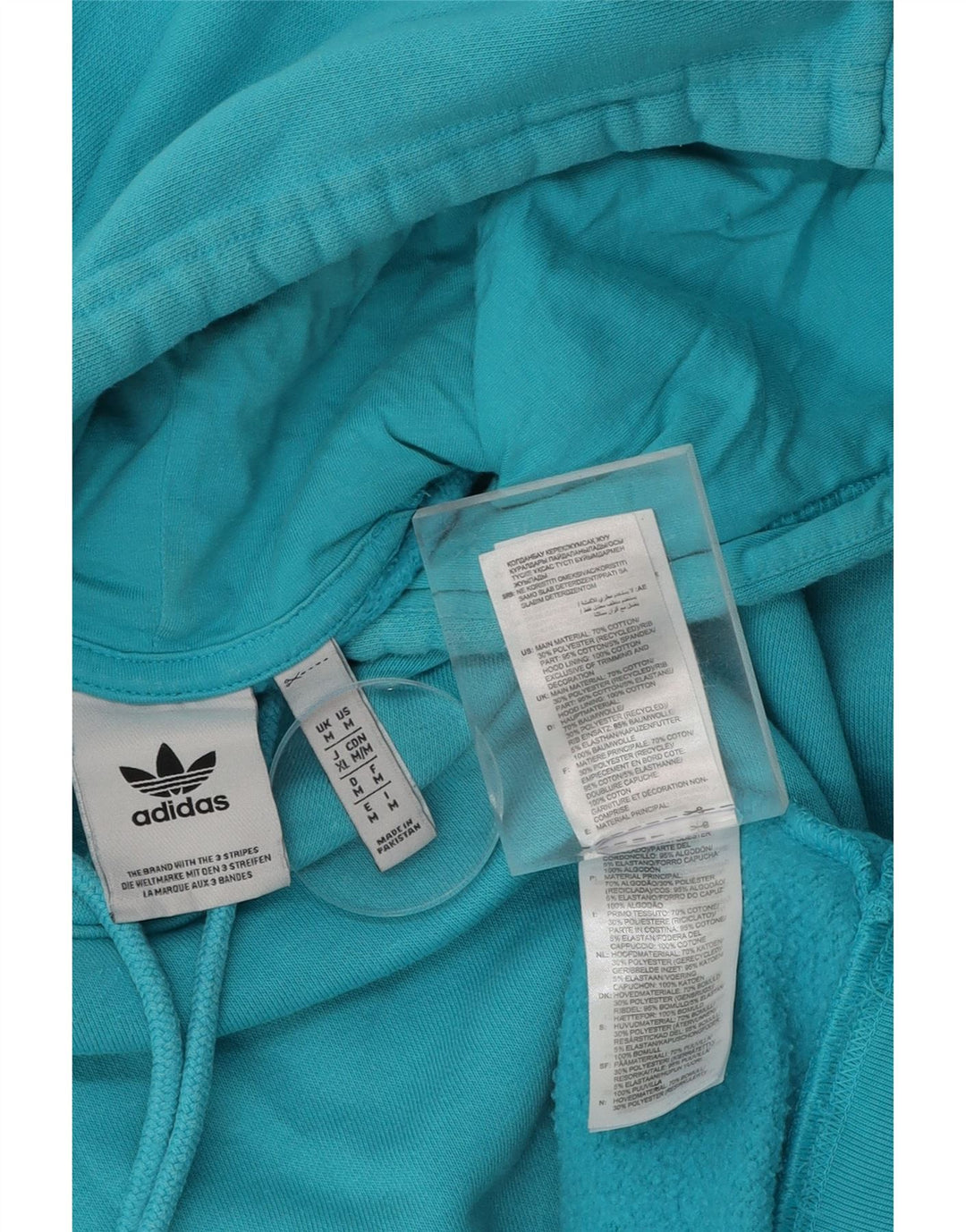 ADIDAS Mens Hoodie Jumper Medium Blue Cotton Vintage Adidas and Second-Hand Adidas from Messina Hembry 
