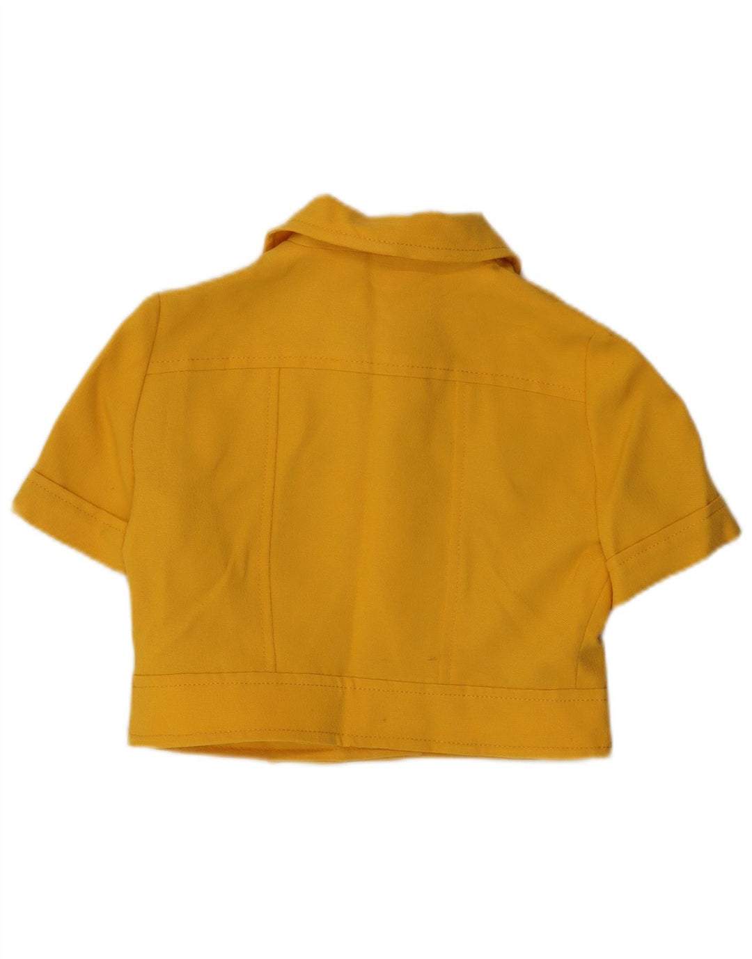 Damska marynarka VINTAGE z krótkim rękawem, zapinana na 4 guziki, UK 14, średni żółty