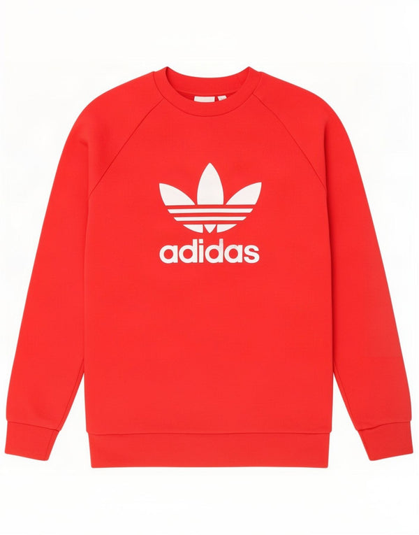 Adidas Męska bluza z grafiką, mała, czerwona bawełna