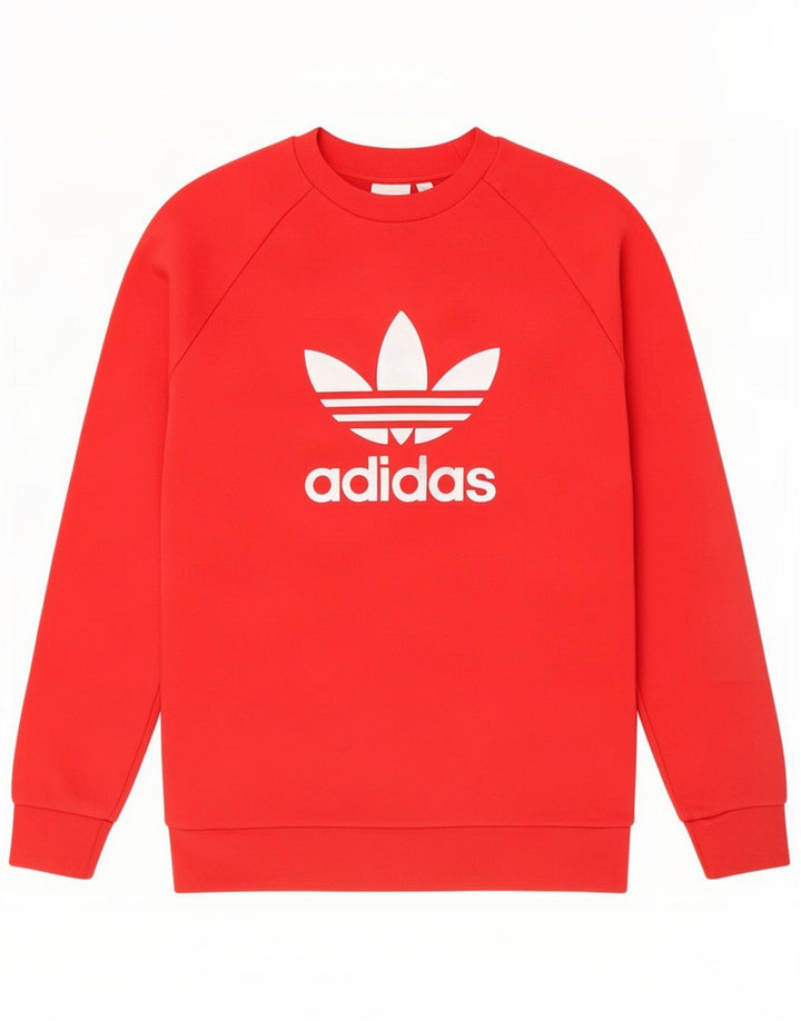 Adidas Męska bluza z grafiką, mała, czerwona bawełna