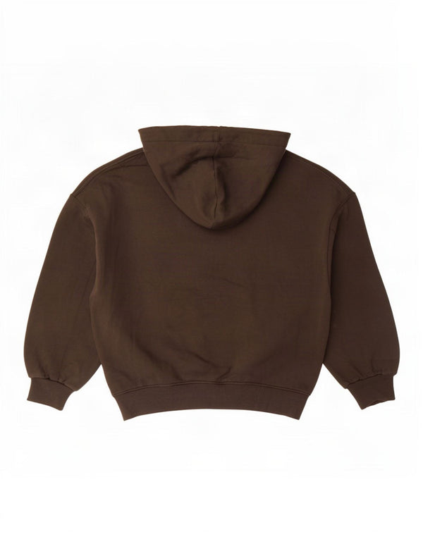 Damski sweter oversize z kapturem i wzorem w abstrakcyjny wzór, UK 10, mały khaki