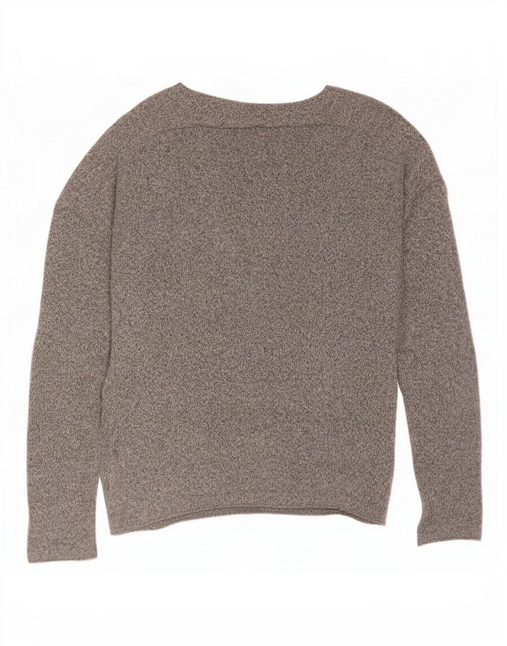 Męski sweter z okrągłym dekoltem Zara, mały, szary, bawełniany w cętki
