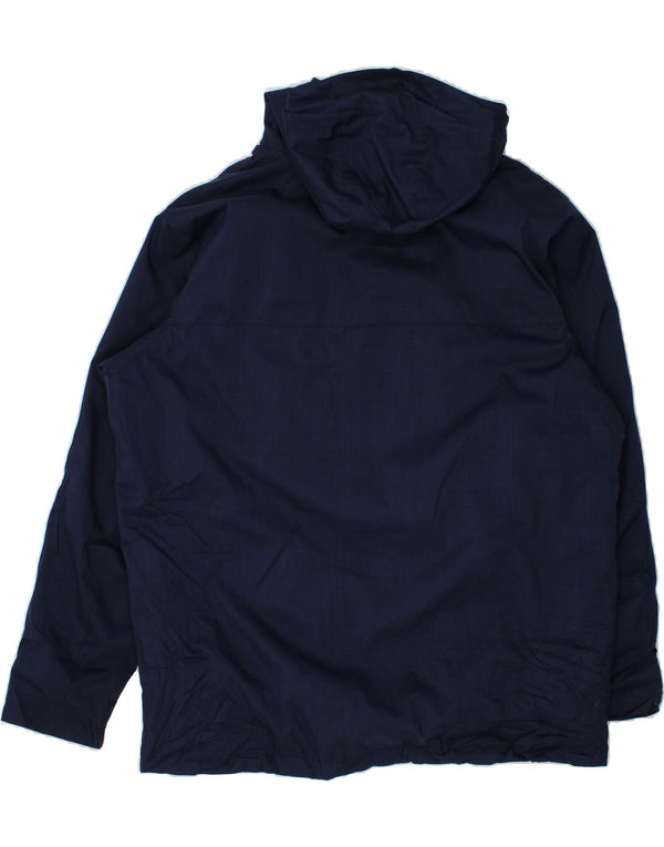 COLUMBIA Mens Hooded Windbreaker Jacket UK 44 2XL Navy Blue Polyester