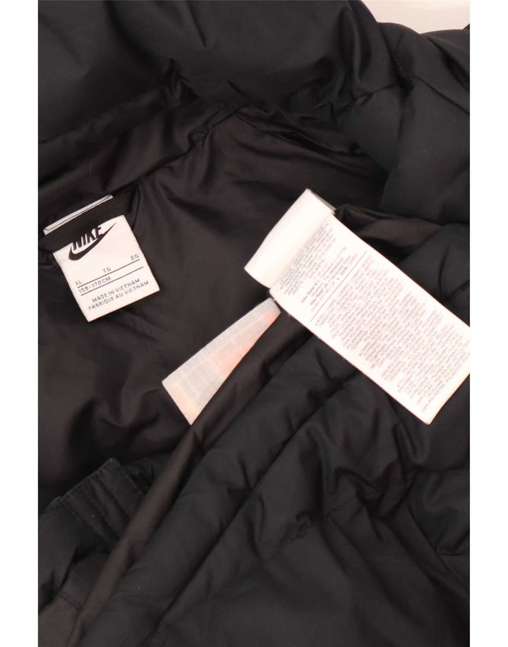 Chłopięca wyściełana kurtka z kapturem i kapturem Nike 13-14 lat XL, czarna, poliestrowa