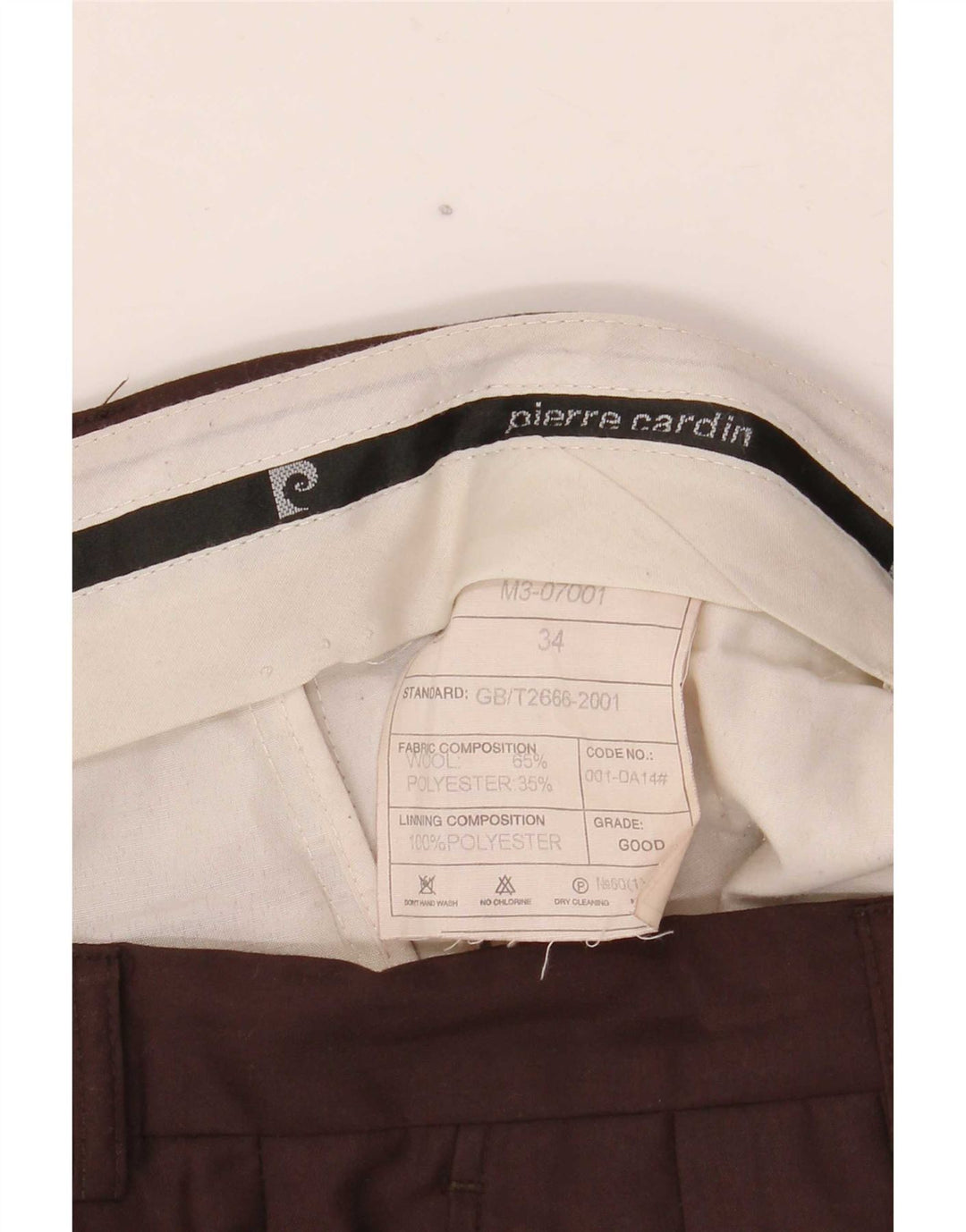Męskie spodnie garniturowe Pierre Cardin Pegged W34 L29 Brązowa wełna