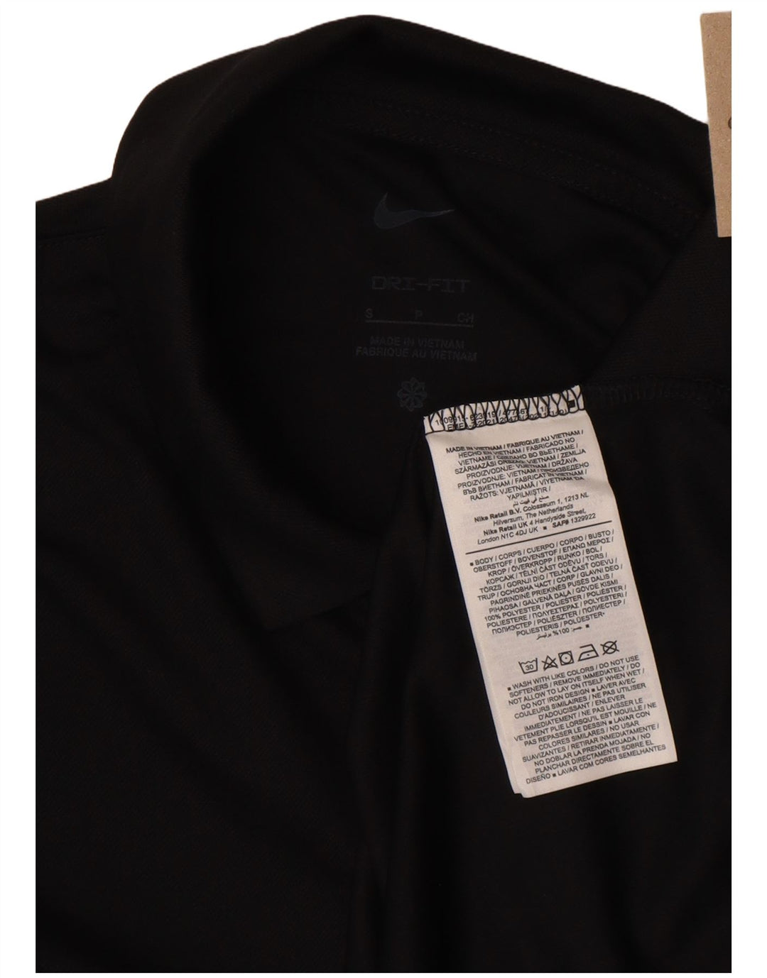 Damska koszulka polo Nike Dri Fit z długim rękawem, mała, czarna, poliestrowa