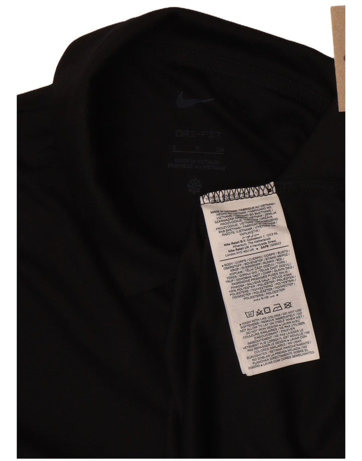 Damska koszulka polo Nike Dri Fit z długim rękawem, mała, czarna, poliestrowa