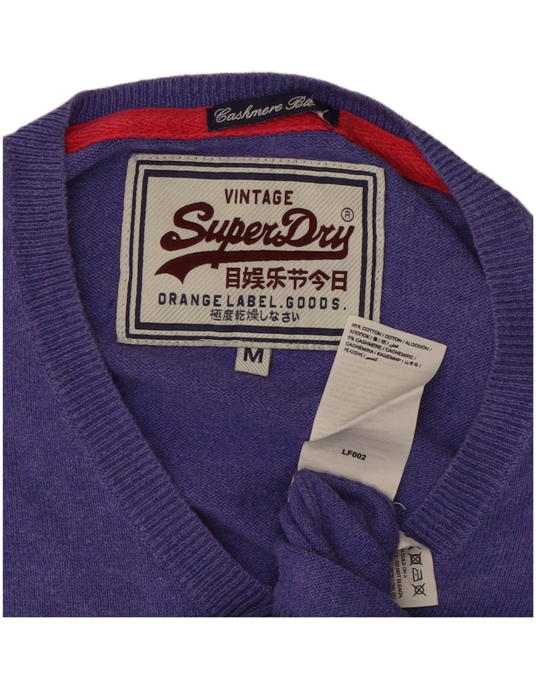 SUPERDRY Damski sweter z dekoltem w kształcie litery V, UK 14, średni fiolet, bawełna