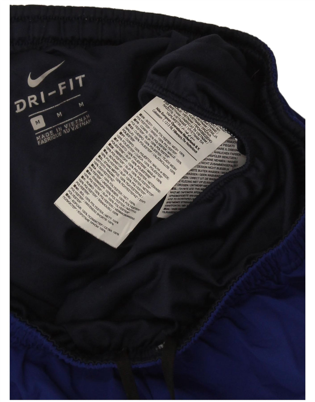 Męskie spodenki sportowe Nike Dri Fit, średni granatowy, poliester z blokami kolorów