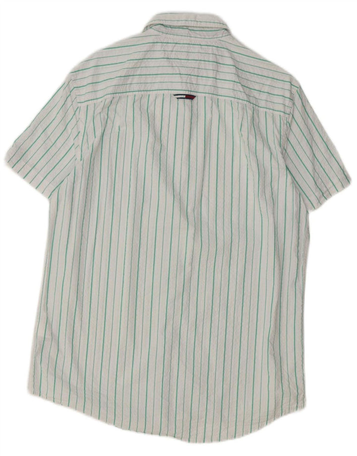 Męska koszula z krótkim rękawem i krótkim rękawem TOMMY HILFIGER o regularnym kroju, w duże białe paski
