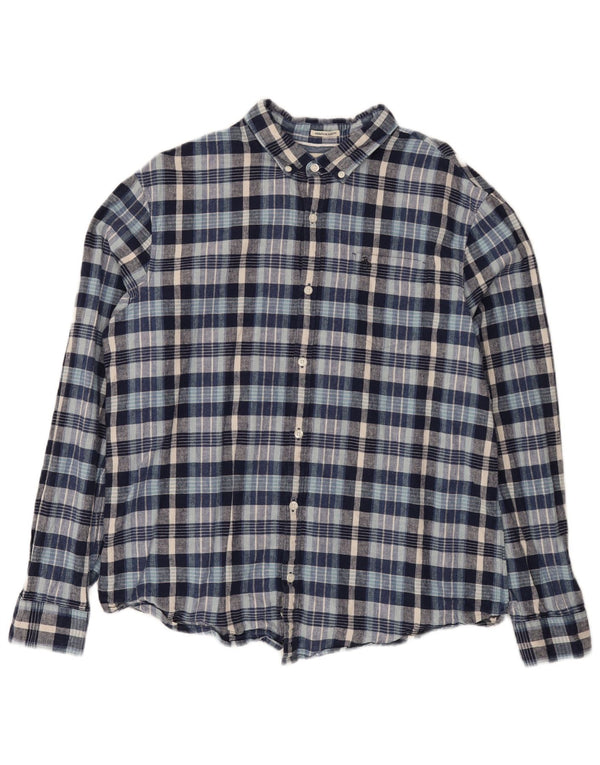 Koszula męska Penguin Heritage Slim Fit 2XL w niebieską lnianą kratę