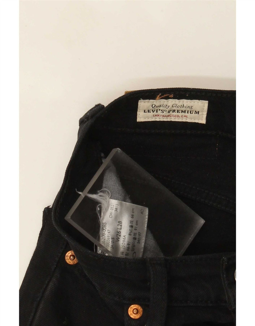 Damskie jeansy Levi's 501 Straight W26 L28 Czarne