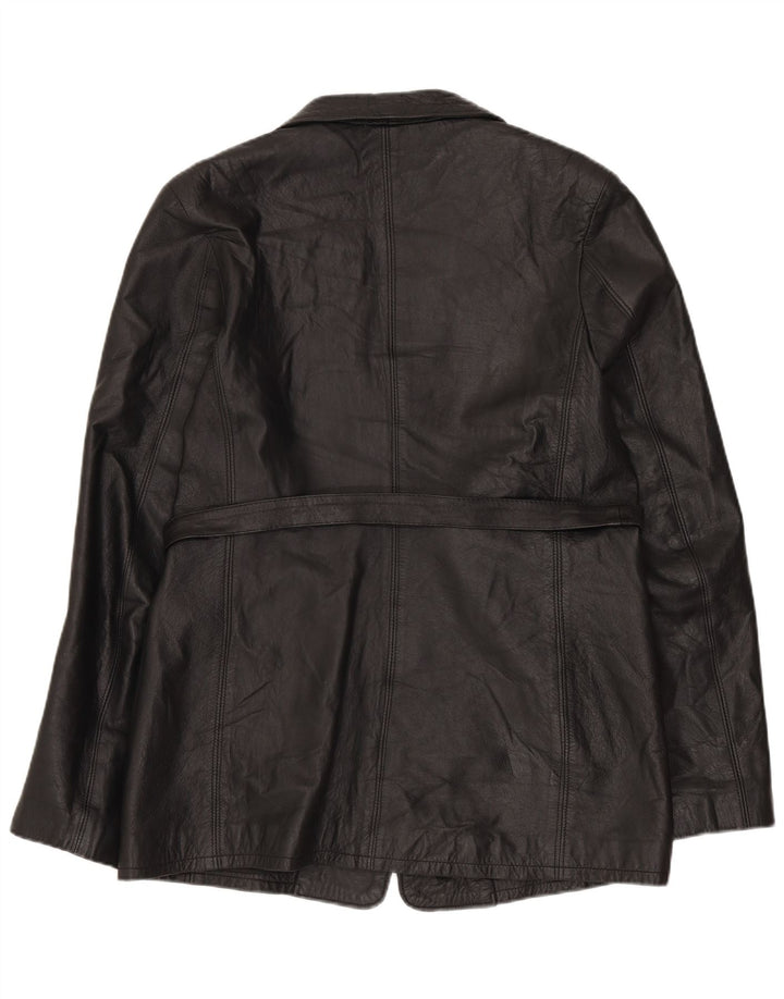 Damska kurtka skórzana Vagabond UK 16, duża czarna skóra