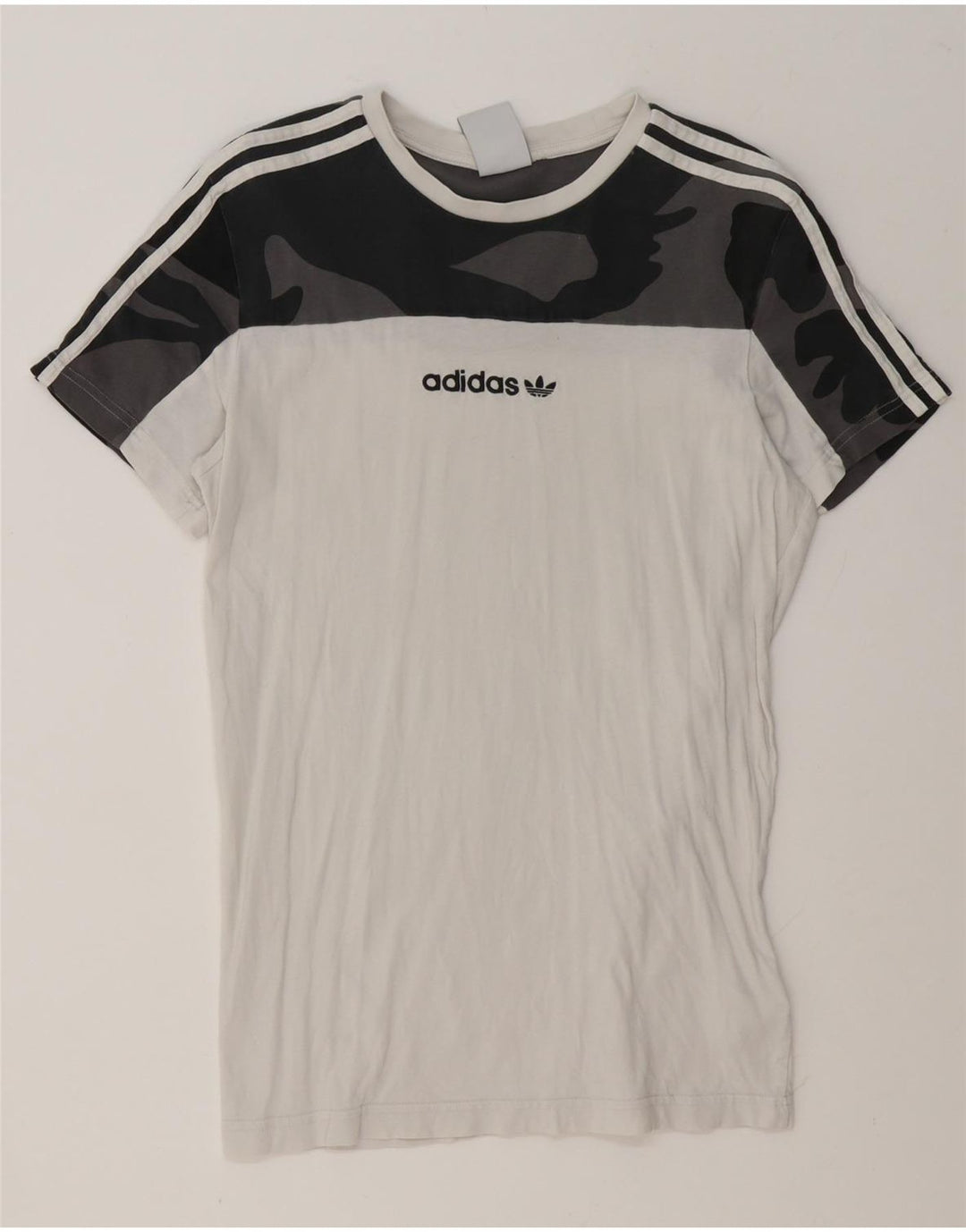 Adidas Męski T-Shirt Top Mały Biały Kamuflaż Bawełniany