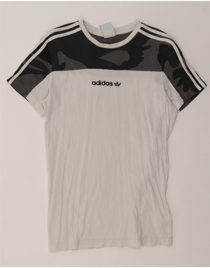Adidas Męski T-Shirt Top Mały Biały Kamuflaż Bawełniany