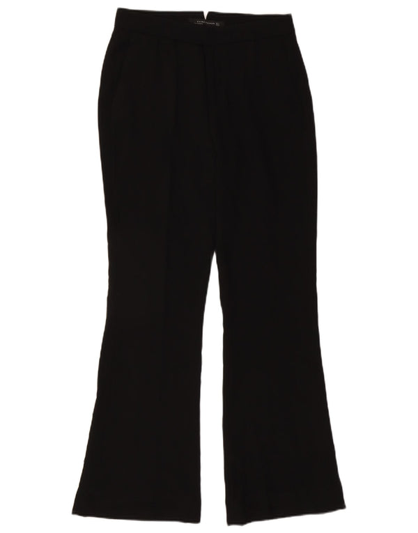 Zara Womens Flare Casual Trousers Small W26 L30 Black