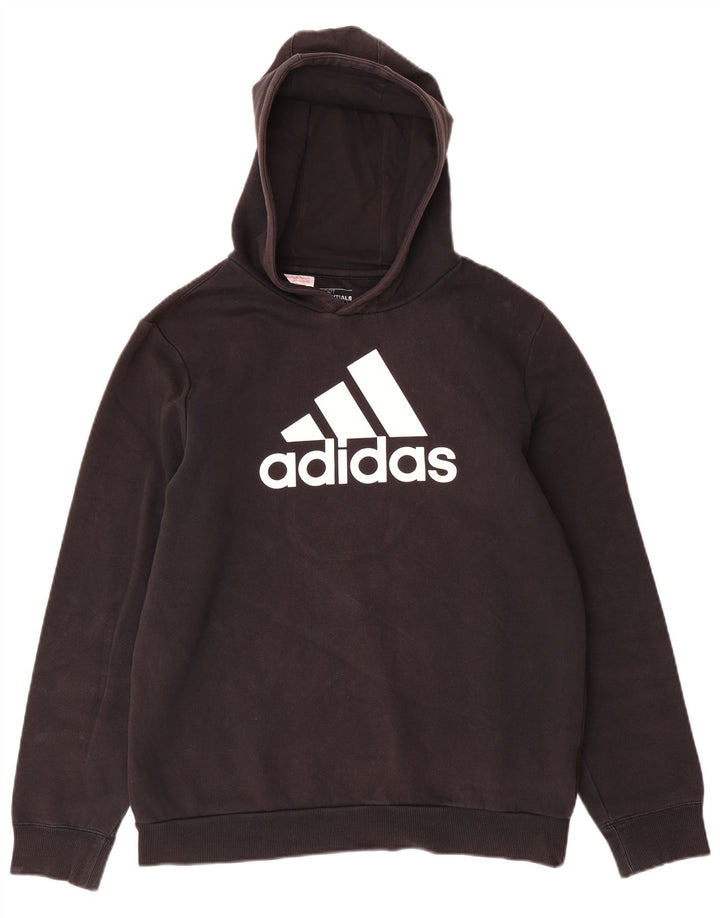 Chłopięcy sweter z kapturem ADIDAS z grafiką 15-16 lat XL, czarny, bawełniany